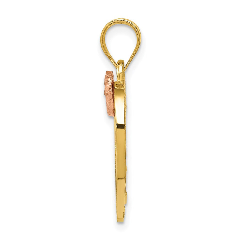 Million Charms 14K Two-Tone Gold Themed With Rhodium-Plated Mom Charm
