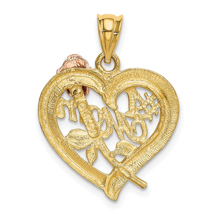Million Charms 14K Two-Tone Gold Themed With Rhodium-Plated Mom Charm