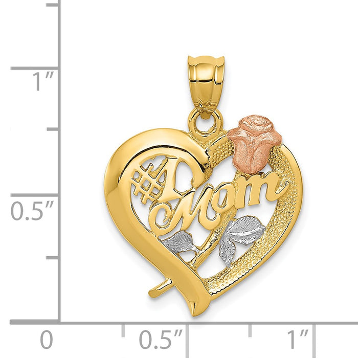 Million Charms 14K Two-Tone Gold Themed With Rhodium-Plated Mom Charm