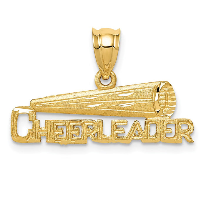 Million Charms 14K Yellow Gold Themed Cheerleader Pendant