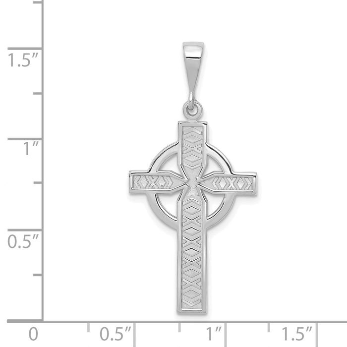 Million Charms 14K White Gold Themed Celtic Relgious Cross Charm