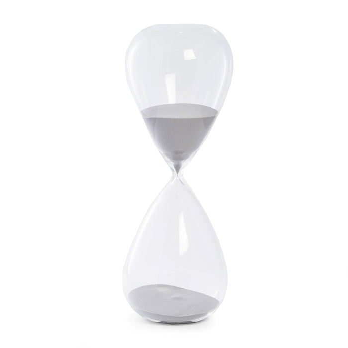 Occasion Gallery CLEAR/ GRAY Color 90 Minute Crystal Sand Timer with Grey Sand.  5 L x  W x 14 H in.