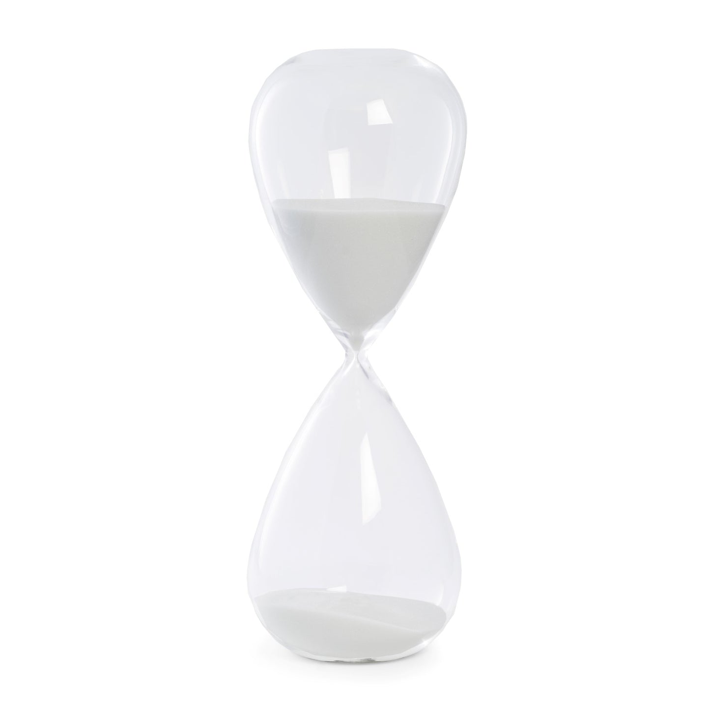 Occasion Gallery CLEAR/ WHITE Color 90 Minute Crystal Sand Timer with White Sand.  5 L x  W x 14 H in.