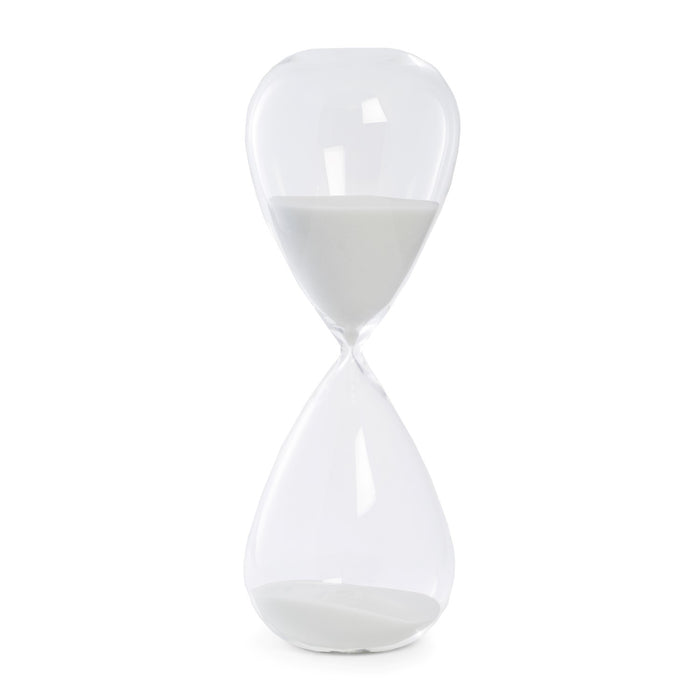Occasion Gallery CLEAR/ WHITE Color 90 Minute Crystal Sand Timer with White Sand.  5 L x  W x 14 H in.