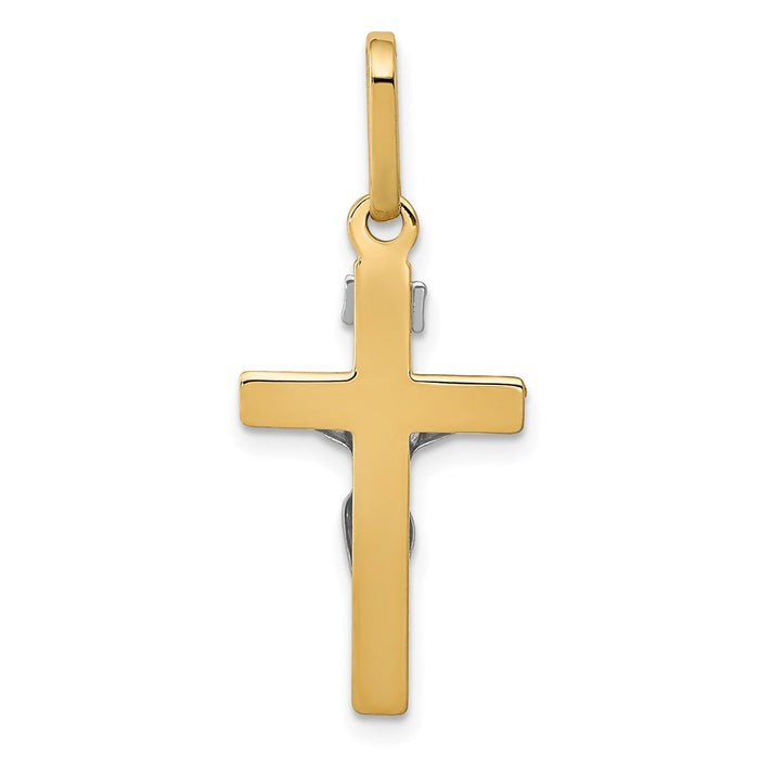 Million Charms 14K Two-Tone Inri Relgious Crucifix Pendant