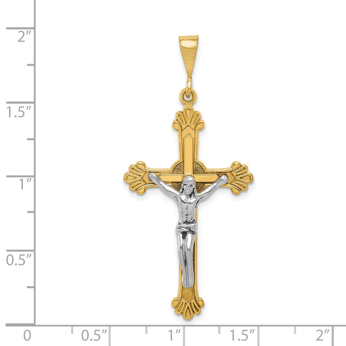 Million Charms 14K Two-Tone Relgious Crucifix Pendant