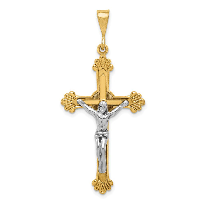 Million Charms 14K Two-Tone Relgious Crucifix Pendant