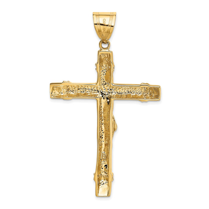 Million Charms 14K Two-Tone (Cubic Zirconia) CZ Relgious Crucifix Pendant