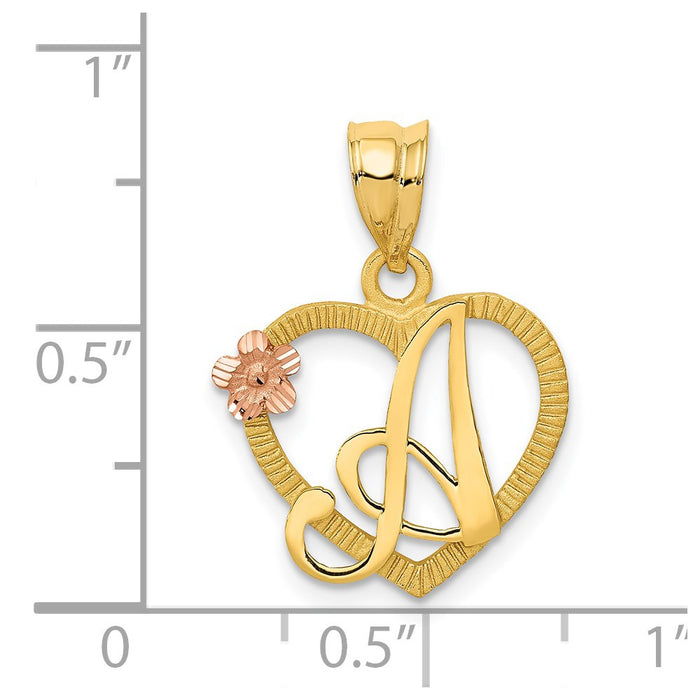 Million Charms 14K Two-Tone Alphabet Letter Initial A In Heart Charm