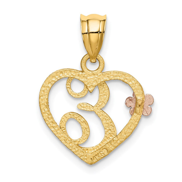 Million Charms 14K Two-Tone Alphabet Letter Initial E In Heart Charm