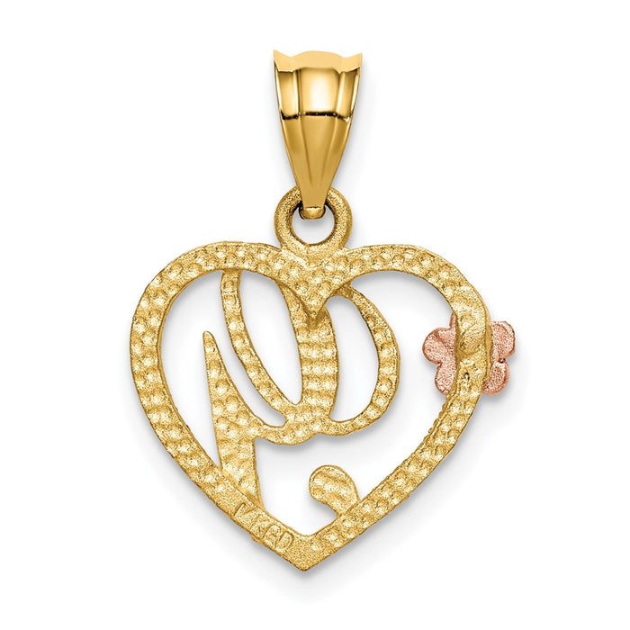 Million Charms 14K Two-Tone Alphabet Letter Initial G In Heart Charm