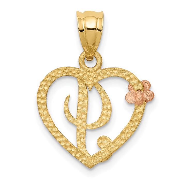 Million Charms 14K Two-Tone Alphabet Letter Initial I In Heart Charm