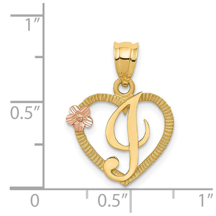 Million Charms 14K Two-Tone Alphabet Letter Initial I In Heart Charm