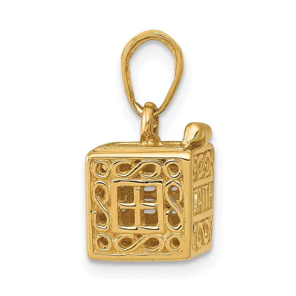 Million Charms 14K Yellow Gold Themed Faith & Hope Prayer Box Charm