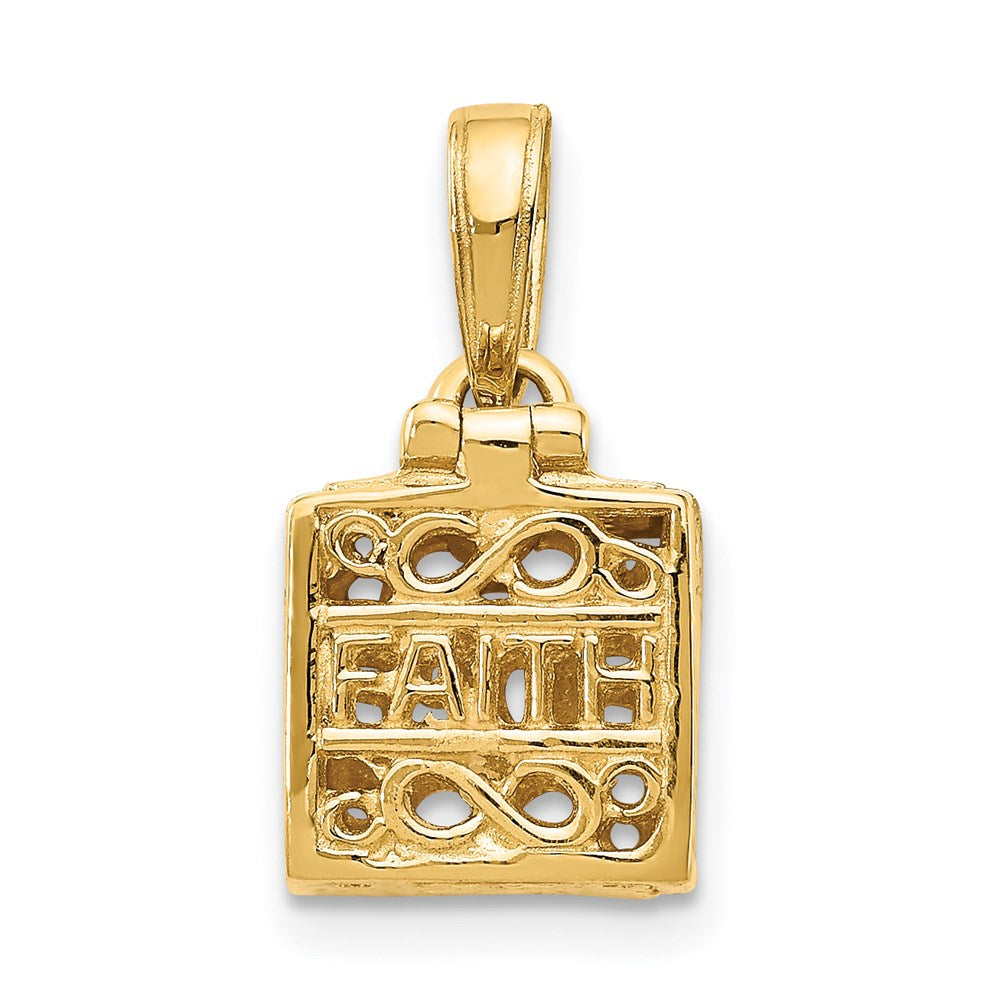 Million Charms 14K Yellow Gold Themed Faith & Hope Prayer Box Charm