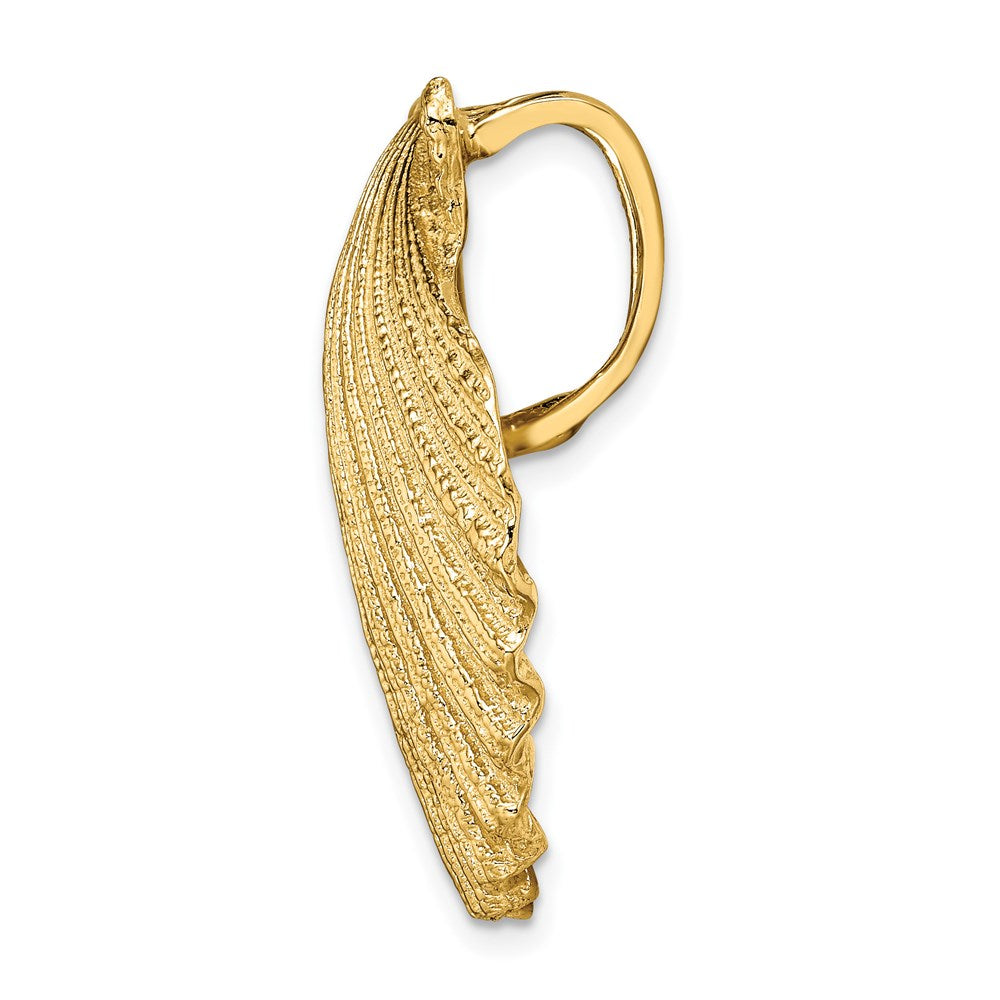 Million Charms 14K Yellow Gold Themed Fits Up To 10Mm & 8Mm Medium Scallop Shell Slide