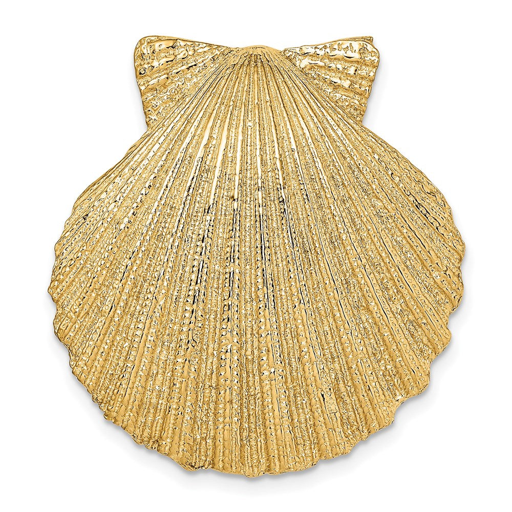 Million Charms 14K Yellow Gold Themed Fits Up To 10Mm & 8Mm Medium Scallop Shell Slide