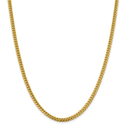 Million Charms 14k Yellow Gold, Necklace Chain, 4.25mm Solid Miami Cuban Chain, Chain Length: 20 inches