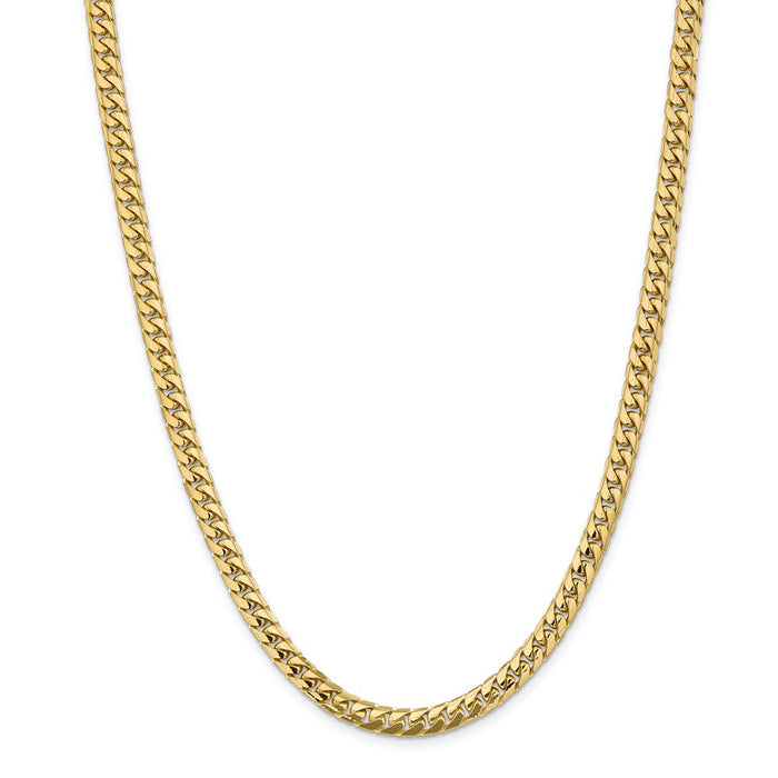 Million Charms 14k Yellow Gold, Necklace Chain, 5.5mm Solid Miami Cuban Chain, Chain Length: 24 inches