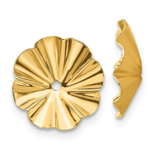 Million Charms 14k Yellow Gold Polished Fancy Earring Jackets, 7mm x 7mm