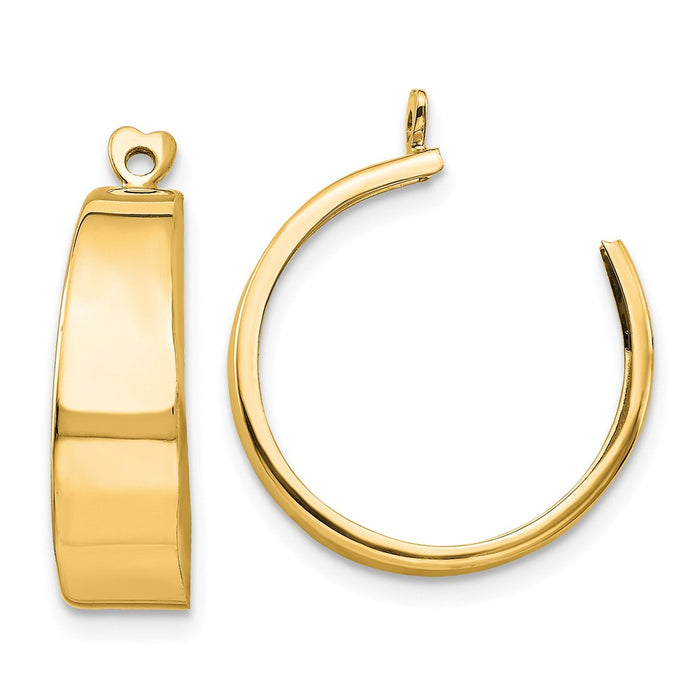 Million Charms 14k Yellow Gold Polished Hoop Earring Jackets, 24mm x 6mm