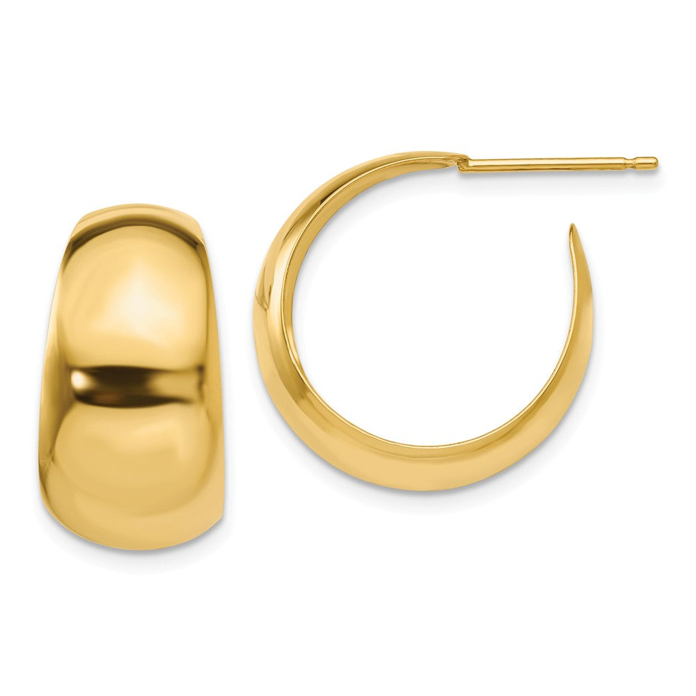 Million Charms 14k Yellow Gold Small Hoop Earrings, 19mm x 10mm