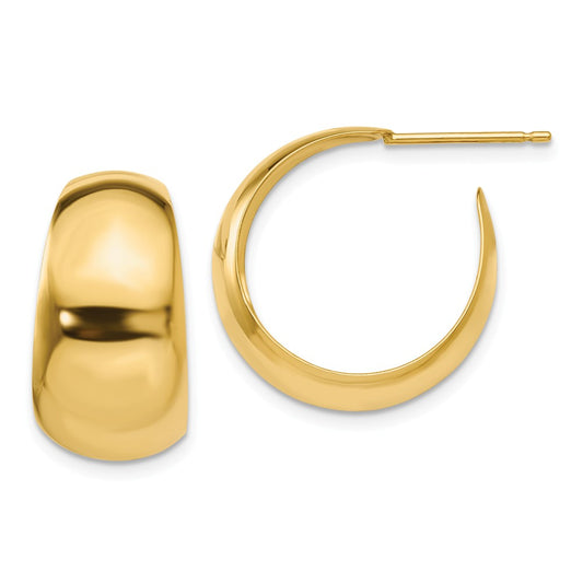 Million Charms 14k Yellow Gold Small Hoop Earrings, 19mm x 10mm