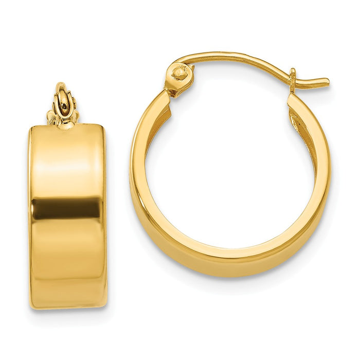 Million Charms 14k Yellow Gold Small Hoop Earrings, 9mm x 5.75mm