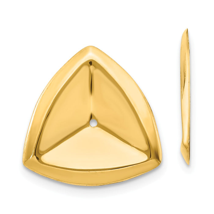 Million Charms 14k Yellow Gold Polished Triangle Earring Jackets, 22mm x 12mm