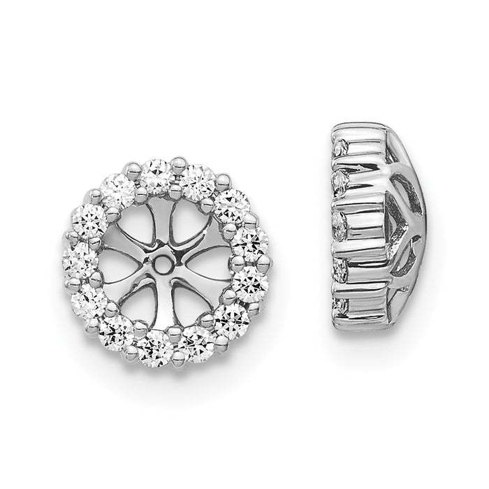 Million Charms 14K White Gold Diamond Earring Jackets, 8mm x 8mm