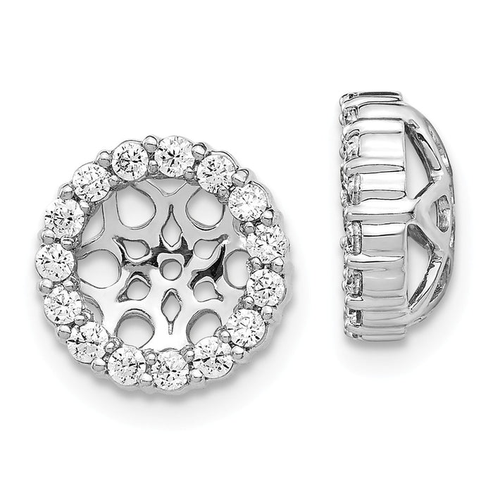 Million Charms 14K White Gold Diamond Earring Jackets, 10mm x 10mm