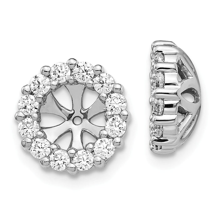 Million Charms 14K White Gold Diamond Earring Jackets, 10mm x 10mm