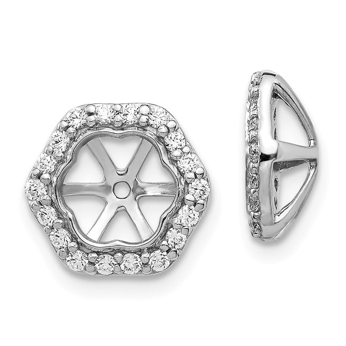 Million Charms 14K White Gold Diamond Earring Jackets, 10mm x 10mm