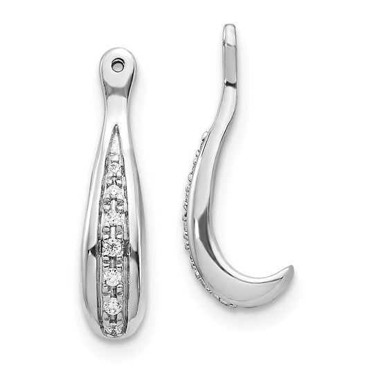Million Charms 14K White Gold Diamond Earring Jackets, 17mm x 4mm