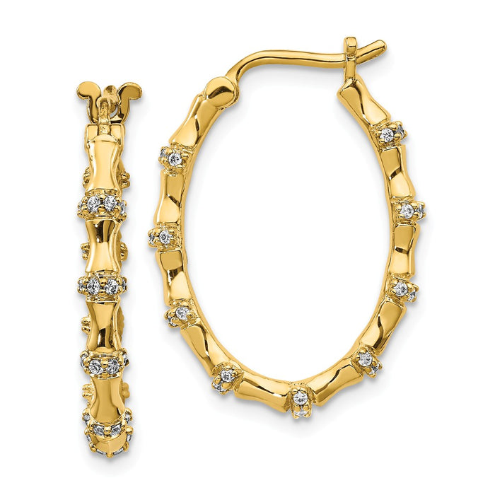 Million Charms 14k Yellow Gold Diamond Fancy Earrings, 24mm x 18mm