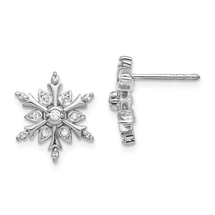 Million Charms 14k White Gold Diamond Earrings, 13mm x 12mm