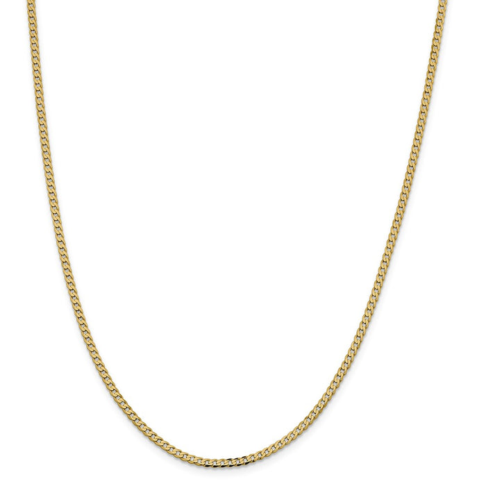 Million Charms 14k Yellow Gold, Necklace Chain, 2.3mm Beveled Curb Chain, Chain Length: 20 inches