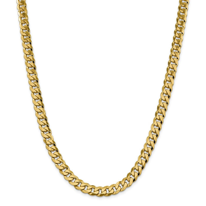 Million Charms 14k Yellow Gold, Necklace Chain, 8.5mm Beveled Curb Chain, Chain Length: 20 inches