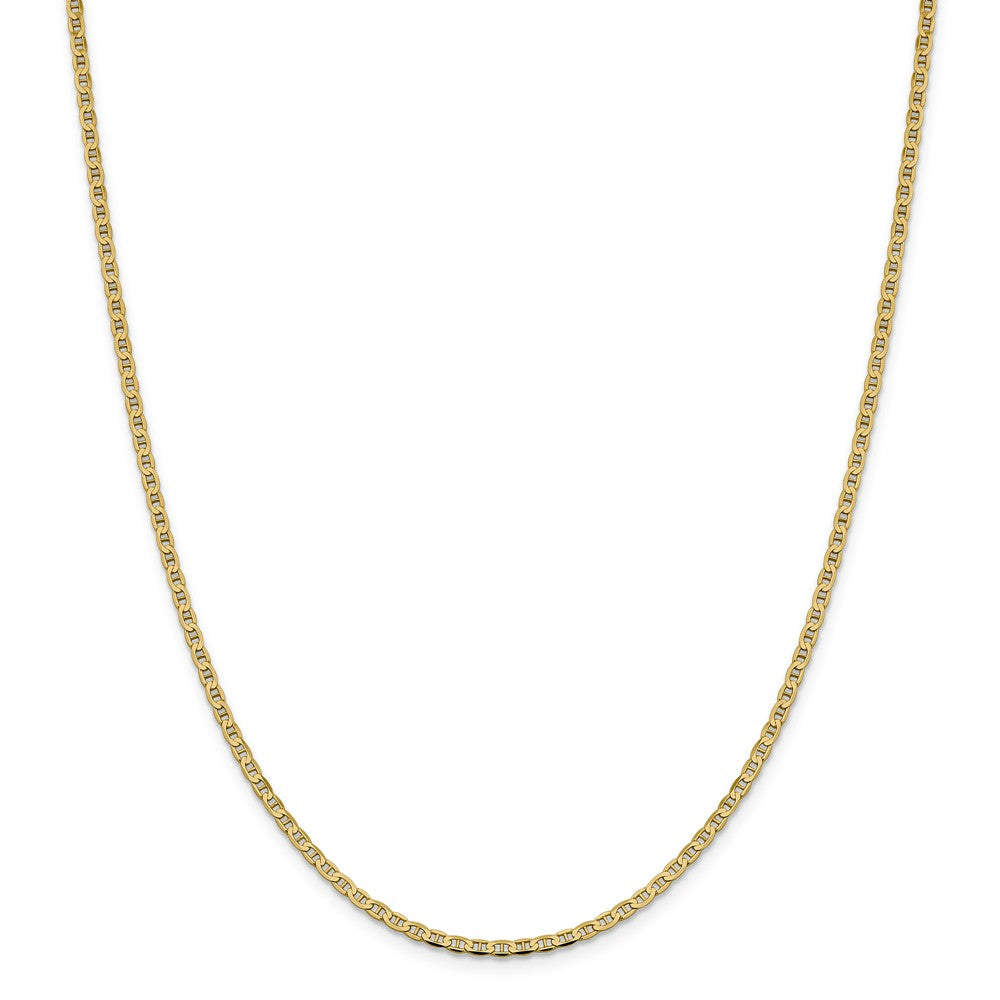 Million Charms 14k Yellow Gold, Necklace Chain, 2.4mm Flat Anchor Chain, Chain Length: 18 inches
