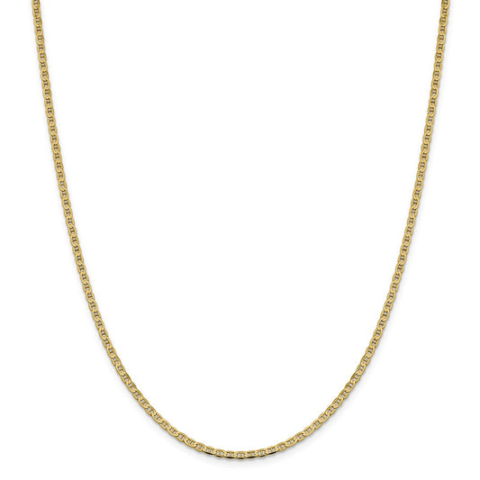 Million Charms 14k Yellow Gold, Necklace Chain, 2.4mm Flat Anchor Chain, Chain Length: 18 inches