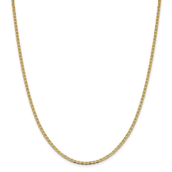 Million Charms 14k Yellow Gold, Necklace Chain, 2.4mm Flat Anchor Chain, Chain Length: 18 inches