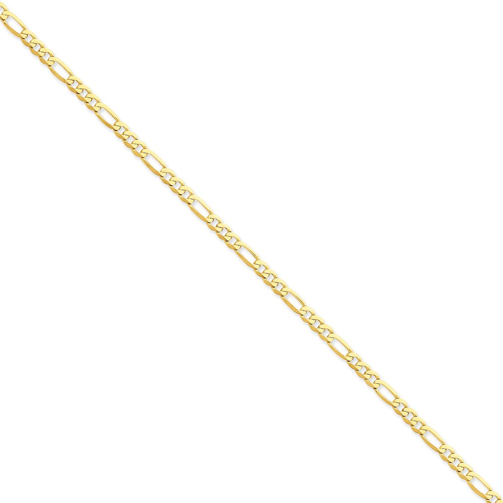 Million Charms 14k Yellow Gold 4mm Flat Figaro Chain, Chain Length: 7 inches
