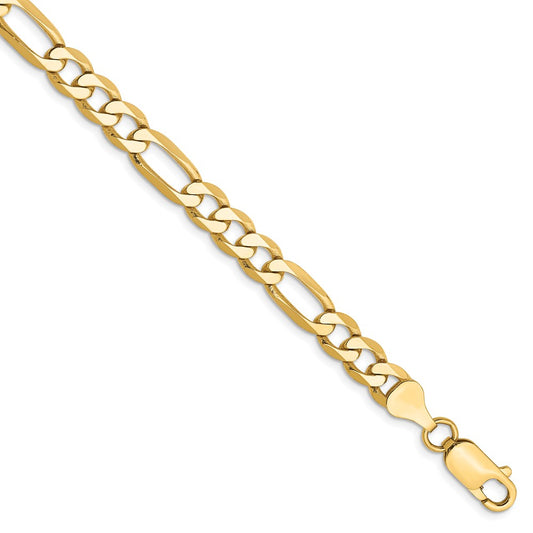 Million Charms 14k Yellow Gold 6.25mm Flat Figaro Chain, Chain Length: 9 inches