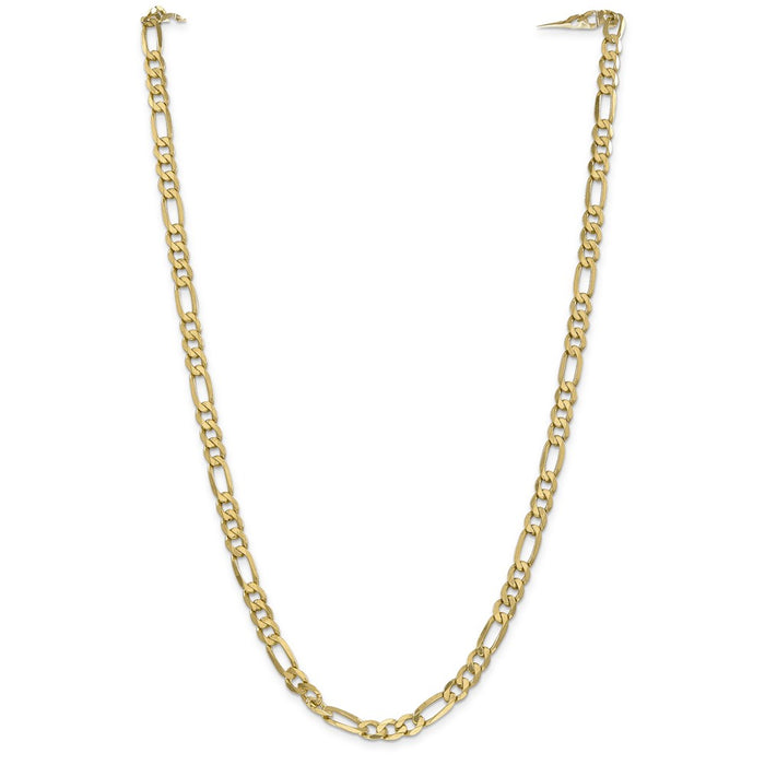 Million Charms 14k Yellow Gold, Necklace Chain, 6.25mm Flat Figaro Chain, Chain Length: 26 inches