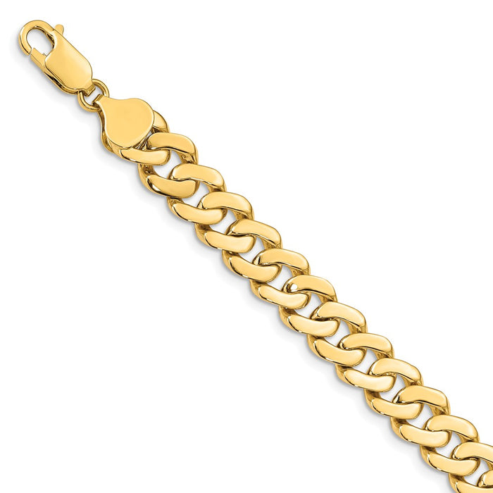 Million Charms 14k Yellow Gold 8.5mm Solid Hand-Polished Fancy Link Bracelet, Chain Length: 7 inches