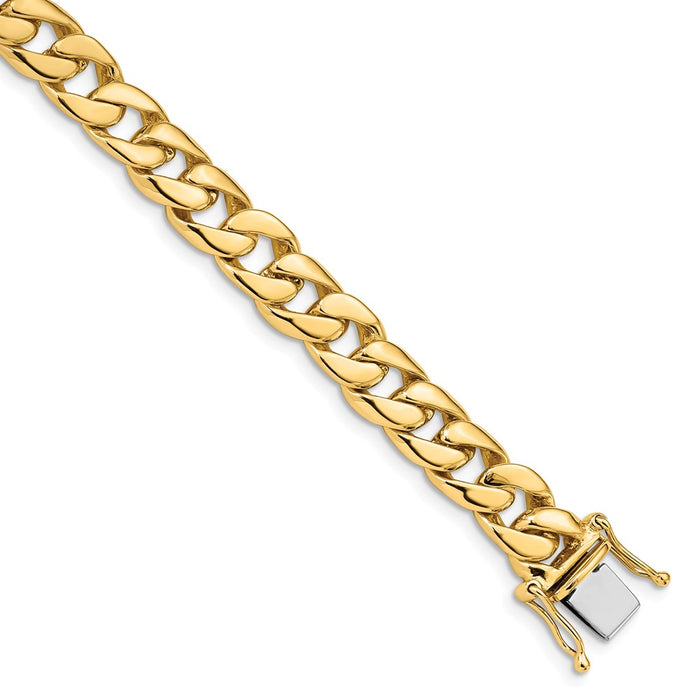 Million Charms 14k Yellow Gold 8mm Solid Hand-Polished Curb Link Chain, Chain Length: 8.5 inches