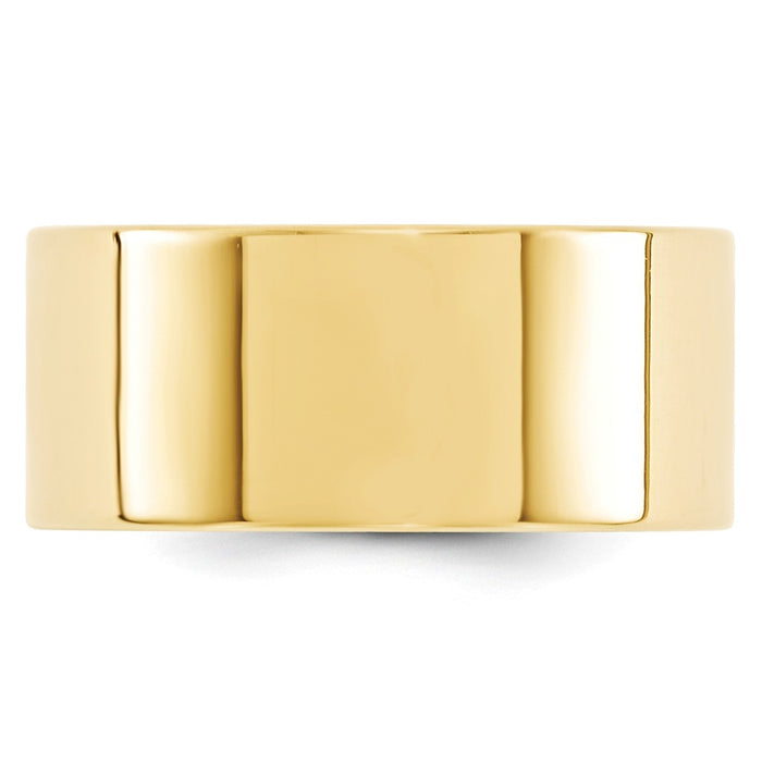 14k Yellow Gold 10mm Standard Flat Comfort Fit Wedding Band Size 4.5