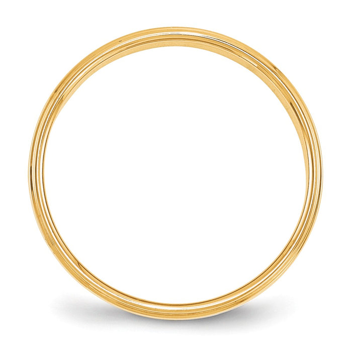 14k Yellow Gold 4mm Flat with Step Edge Wedding Band Size 6