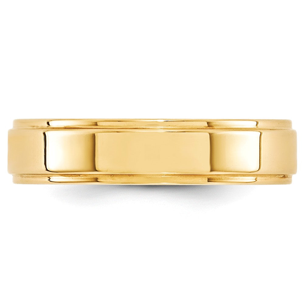 14k Yellow Gold 5mm Flat with Step Edge Wedding Band Size 12