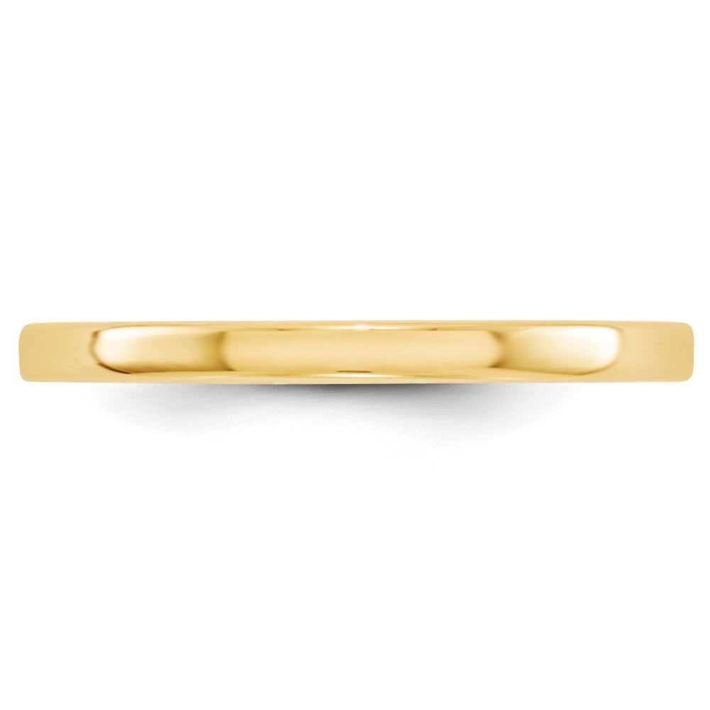 14k Yellow Gold 2mm LTW Flat Wedding Band Size 10